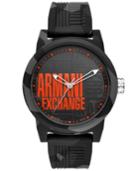 Ax Armani Exchange Men's Atlc Gray Camouflage Silicone Strap Watch 46mm