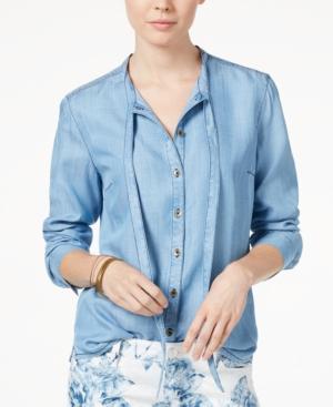 Guess Violet Tie-front Denim Shirt