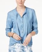 Guess Violet Tie-front Denim Shirt