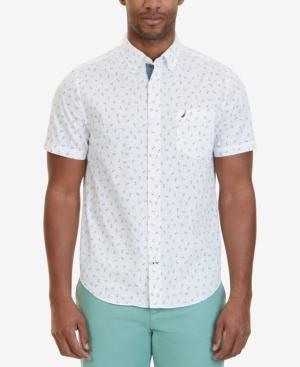 Nautica Men's Slim-fit Anchor-print Short-sleeve Shirt