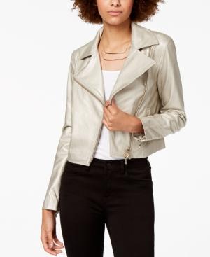 Armani Exchange Metallic Faux-leather Biker Jacket