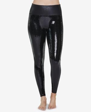 Spanx Sequined Faux-leather Leggings