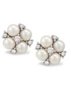 Carolee Earrings, Silver-tone Small Cluster Button Earrings