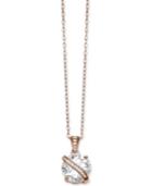 Giani Bernini Cubic Zirconia Wrapped Pendant Necklace In 18k Rose Gold-plated Sterling Silver, Created For Macy's