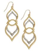Inc International Concepts Gold-tone Double Petal Pave Earrings, Only At Macy's