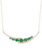 Rare Featuring Gemfields Certified Emerald (3-1/6 Ct. T.w.) And Diamond (3/4 Ct. T.w.) Necklace In 14k Gold