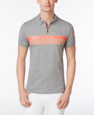 Calvin Klein Men's Double Stripe Slim-fit Zip Polo
