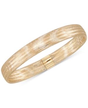 Italian Gold Stretch Bangle Bracelet In 14k Gold, Made In Italy