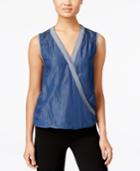 Inc International Concepts Surplice Chambray Top, Only At Macy's