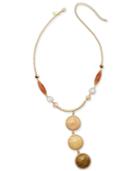 Inc International Concepts Gold-tone Neutral Stone Triple Drop Collar Necklace, Only At Macy's