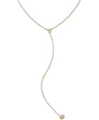 White Sapphire Bezel-set Lariat Necklace (3/8 Ct. T.w.) In 14k Gold