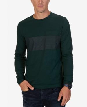Nautica Men's Slim-fit Striped Pocket Long-sleeve T-shirt