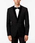 Bar Iii Men's Slim-fit Black Flocked-dot Evening Jacket, Only At Macy's