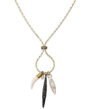 Inc International Concepts Gold-tone Teardrop Multi-charm Pendant Necklace