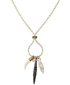 Inc International Concepts Gold-tone Teardrop Multi-charm Pendant Necklace