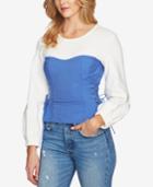 1.state Colorblocked Lace-up Top