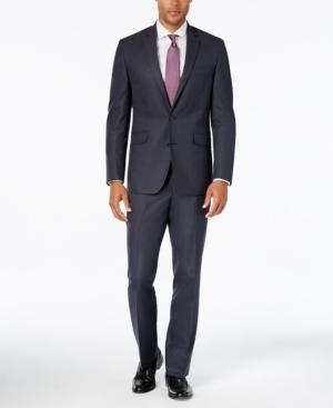 Kenneth Cole Reaction Men's Slim-fit New Blue Pindot Suit