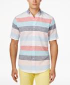 Club Room Men's Beckett Heathered Striped Linen Shirt, Only At Macy's