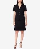 Tahari Asl Short-sleeve Ruffled Skirt Suit