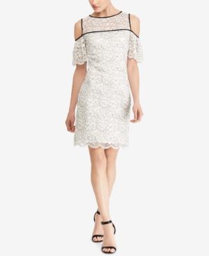 American Living Cold-shoulder Lace Sheath Dress