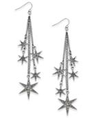 Inc International Concepts Hematite-tone Pave Star Chain Drop Earrings, Created For Macy's