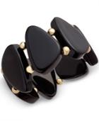 Inc International Concepts Gold-tone Black Multi-stone Stretch Bangle Bracelet, Only At Macy's