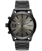 Diesel Men's Rasp Chrono Black Stainless Steel Bracelet Watch 46x54mm Dz4453