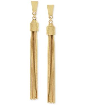 Vince Camuto Gold-tone Tassel Drop Earrings