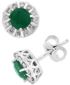 Brasilica By Effy Emerald (9/10 Ct. T.w.) & Diamond (1/3 Ct. T.w.) Stud Earrings In 14k White Gold