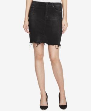 William Rast Metallic Denim Skirt