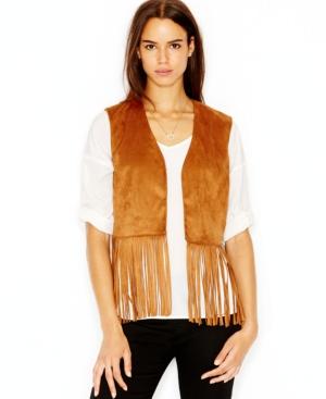 Wildflower Faux Suede Fringe Vest