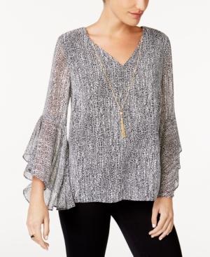 Thalia Sodi Bell-sleeve Necklace Top, Created For Macy's