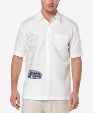 Cubavera Men's Linen-blend Graphic-print Short-sleeve Shirt