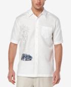 Cubavera Men's Linen-blend Graphic-print Short-sleeve Shirt