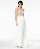 Say Yes To The Prom Juniors' Embellished Halter Gown, A Macy's Exclusive