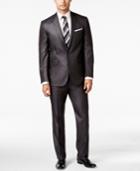 Kenneth Cole Reaction Charcoal Basketweave Slim-fit Suit