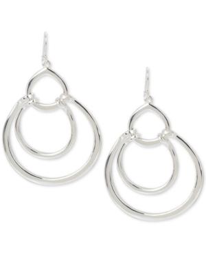 Touch Of Silver Silver-plated Circle Link Drop Earrings