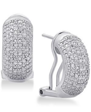 Diamond Bombay J-hoop Earrings (1/2 Ct. T.w.) In Sterling Silver, 18k Gold-plated Sterling Silver Or 18k Rose Gold-plated Sterling Silver