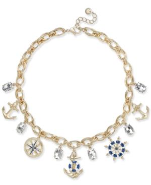 Charter Club Gold-tone Nautical Theme Multi-charm Pendant Necklace, 17 + 2 Extender, Created For Macy's
