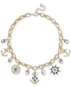 Charter Club Gold-tone Nautical Theme Multi-charm Pendant Necklace, 17 + 2 Extender, Created For Macy's