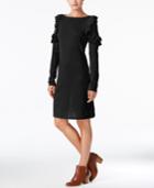 Style & Co Ruffle-shoulder Sweater Dress, Created For Macy's