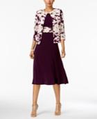 Jessica Howard Floral-print-contrast Dress And Jacket