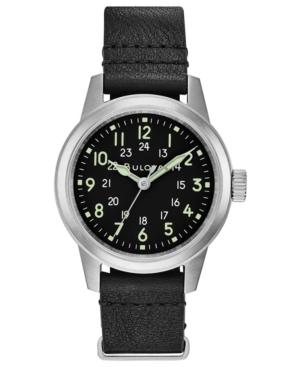 Limited Edition Bulova Men's Hack Black Leather Strap Watch 38mm, Created For Macy's - A Limited Edition