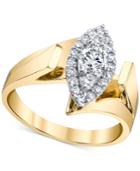 Diamond Marquise-shape Ring (5/8 Ct. T.w.) In 14k Gold & White Gold