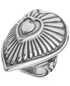 American West Decorative Heart Ring In Sterling Silver