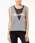 Jessica Simpson The Warm Up Mesh-inset Logo Graphic Tank Top, Created For Macy's