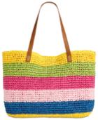 I.n.c Jordyy Pop Stripe Extra-large Beach Tote, Created For Macy's