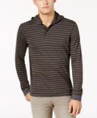 Bar Iii Men's Cotton Striped Henley Hoodie, Created For Macy's
