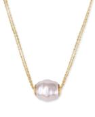 Majorica Vermeil Chain And Man-made Pearl Pendant Necklace