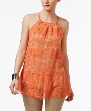 Alfani Lace Peplum Halter Top, Only At Macy's